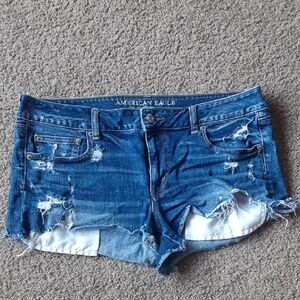 American Eagle Outfitters Distressed Blue Denim Cutoff Shorts